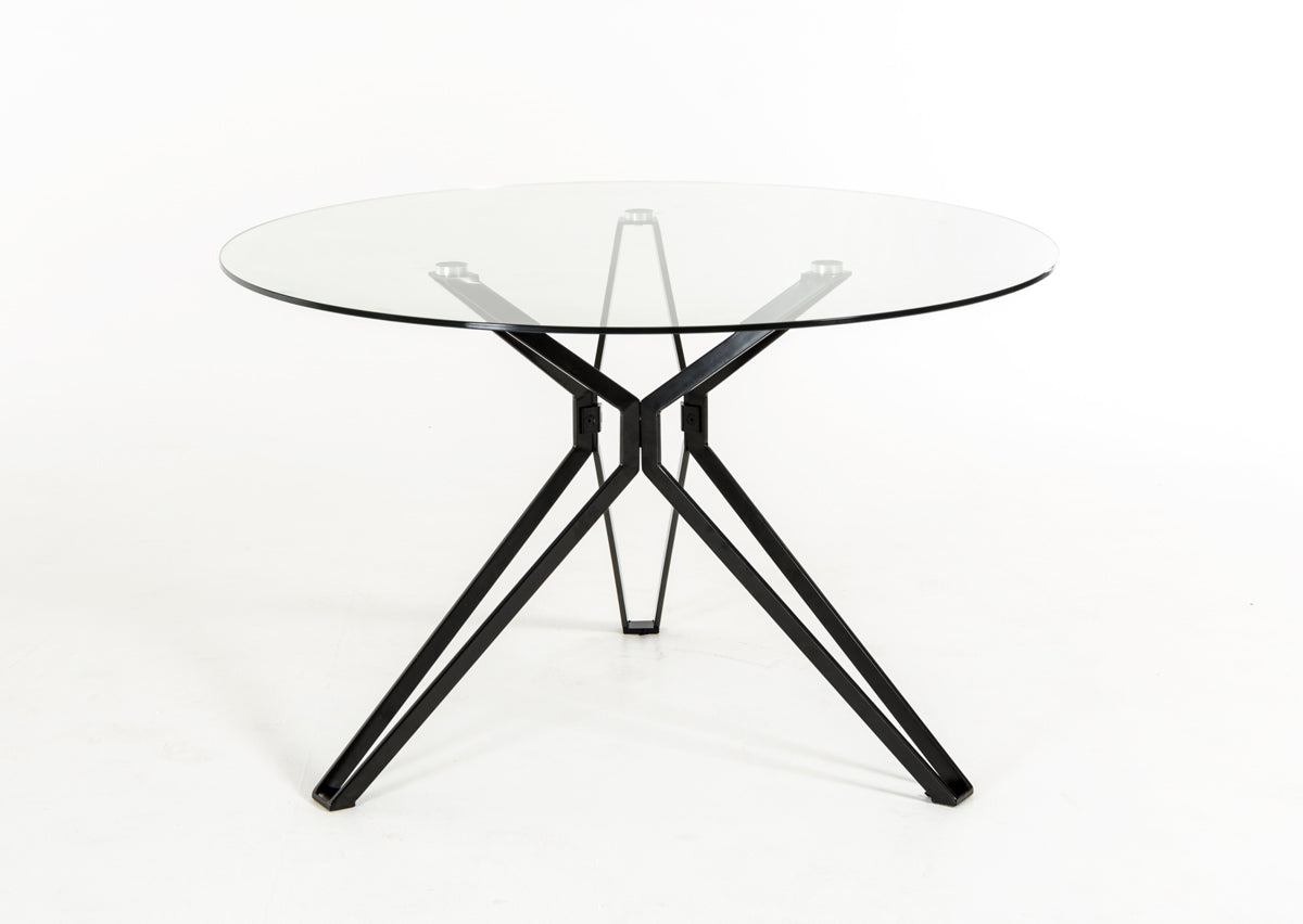 30' Glass And Metal Round Dining Table By Homeroots | Dining Tables | Modishstore - 4