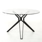 30' Glass And Metal Round Dining Table By Homeroots | Dining Tables | Modishstore - 5