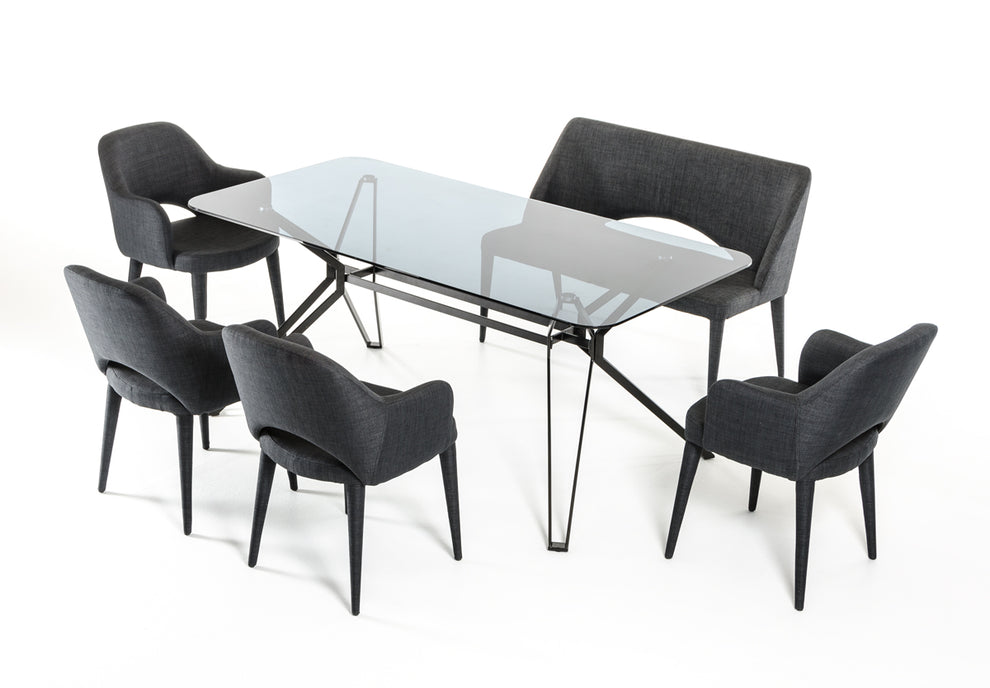 30" Metal And Smoked Glass Dining Table By Homeroots | Dining Tables | Modishstore - 3