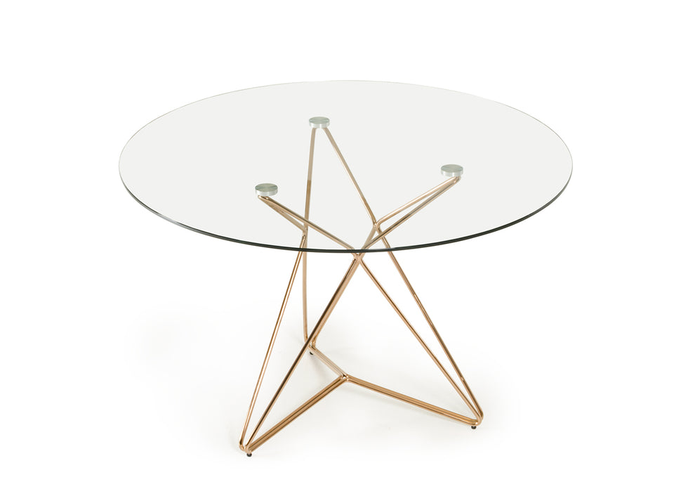 30' Glass And Steel Round Dining Table By Homeroots - 283104 | Dining Tables | Modishstore - 2