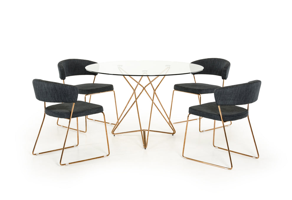 30' Glass And Steel Round Dining Table By Homeroots - 283104 | Dining Tables | Modishstore - 3
