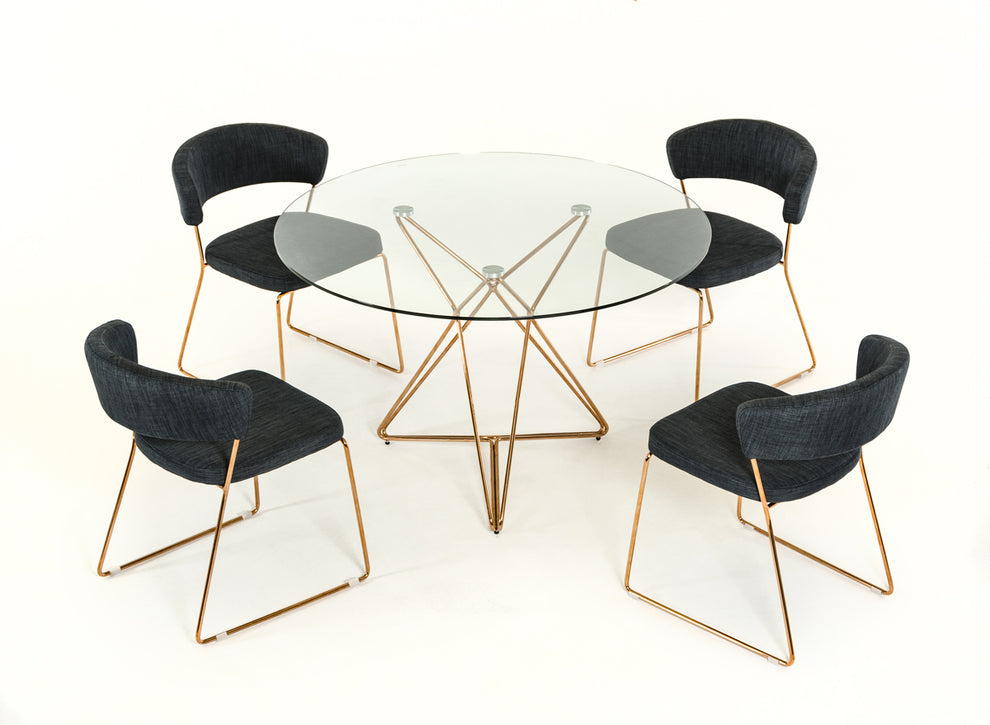 30' Glass And Steel Round Dining Table By Homeroots - 283104 | Dining Tables | Modishstore - 4