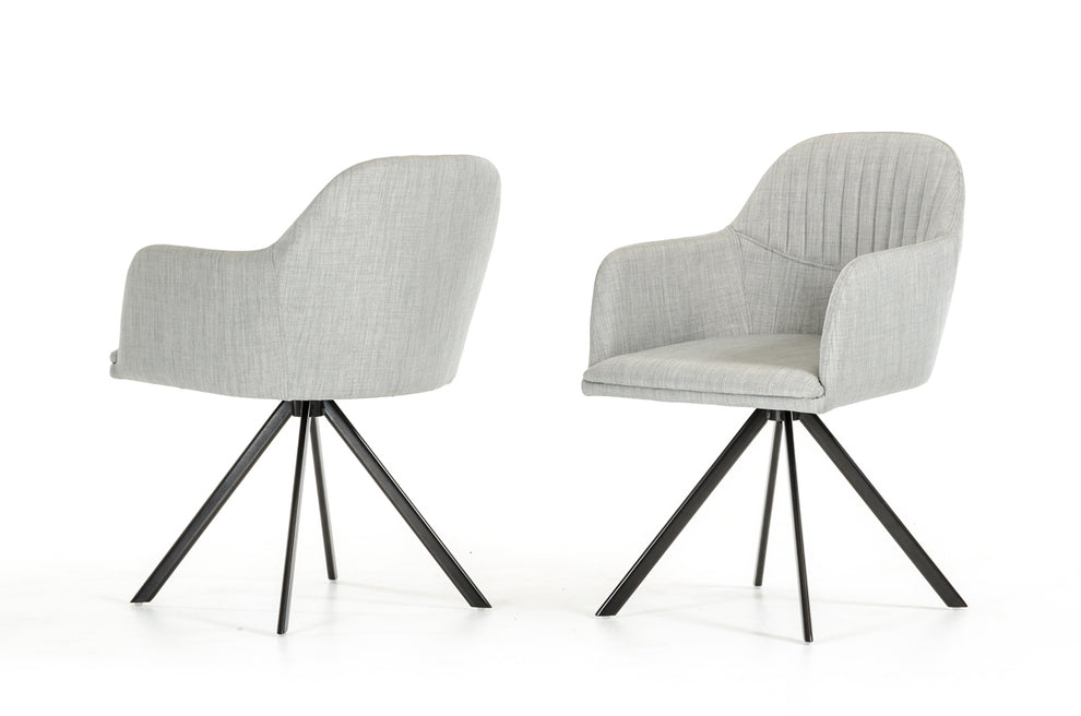 31' Grey Fabric And Metal Dining Chair By Homeroots | Dining Chairs | Modishstore - 2