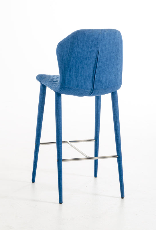 41' Blue Fabric And Metal Bar Stool By Homeroots | Bar Stools | Modishstore - 2