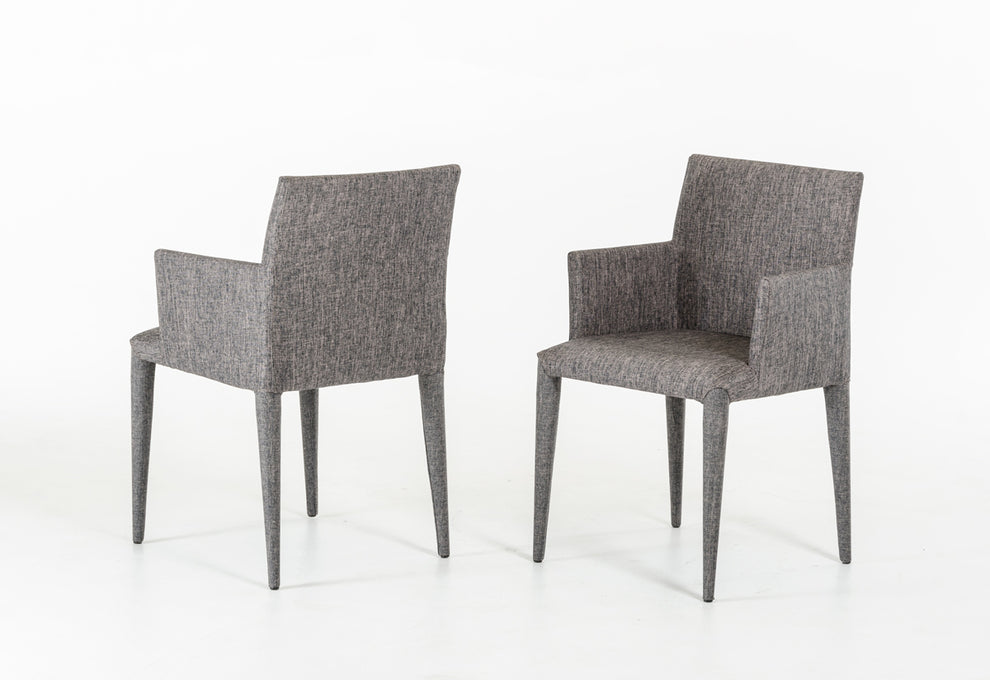 33' Grey Fabric And Metal Dining Chair By Homeroots | Dining Chairs | Modishstore - 2