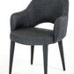 34' Dark Grey Fabric And Metal Dining Chair By Homeroots | Dining Chairs | Modishstore