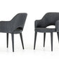 34' Dark Grey Fabric And Metal Dining Chair By Homeroots | Dining Chairs | Modishstore - 2