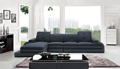 32' Bonded Leather Fabric and Wood Sectional Sofa By Homeroots