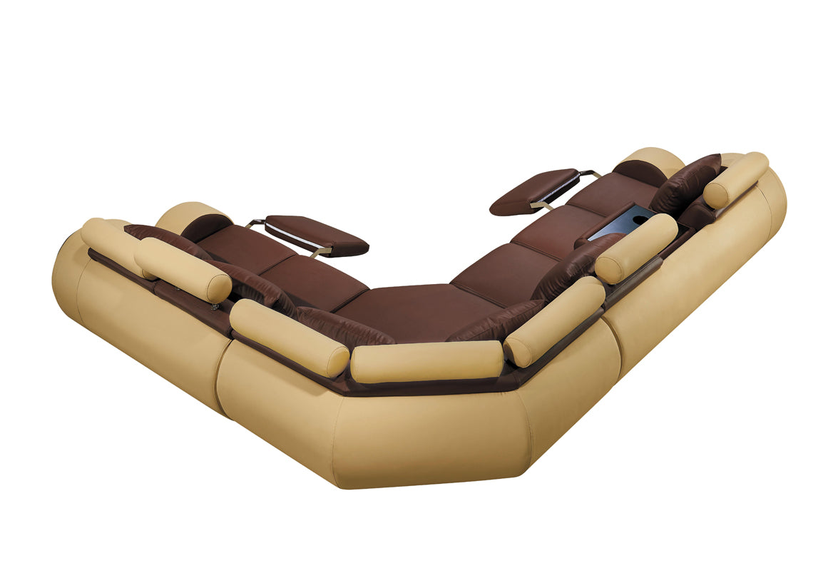 31' Bonded Leather and Wood Sectional Sofa By Homeroots | Sectional | Modishstore - 4