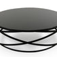 13' Black Metal and Glass Coffee Table By Homeroots | Coffee Tables | Modishstore - 3
