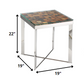 22' Wood Steel and Glass End Table By Homeroots | End Tables | Modishstore - 2