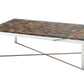 14' Mosaic Wood Steel and Glass Coffee Table By Homeroots | Coffee Tables | Modishstore - 3