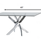 30' Glass And Steel Rectangular Dining Table By Homeroots | Dining Tables | Modishstore - 2