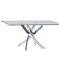 30' Glass And Steel Rectangular Dining Table By Homeroots | Dining Tables | Modishstore - 3