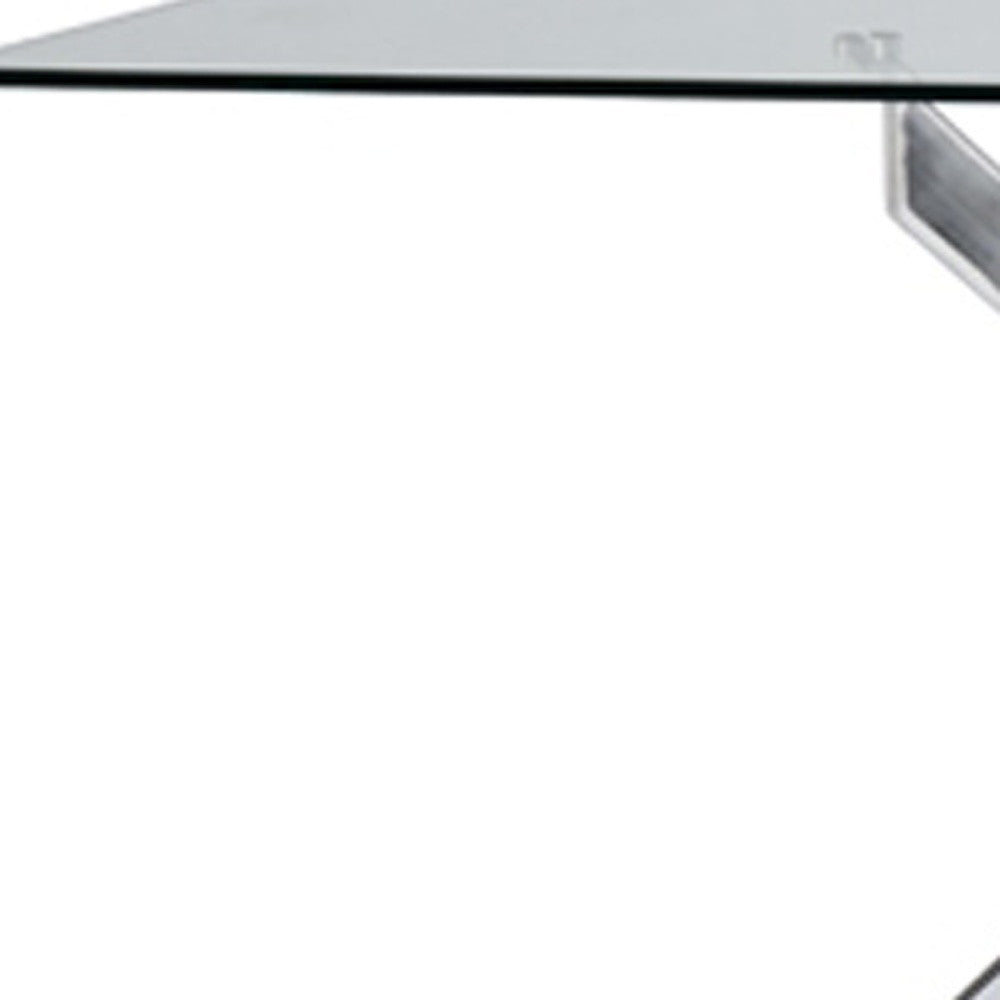 30' Glass And Steel Rectangular Dining Table By Homeroots | Dining Tables | Modishstore - 5