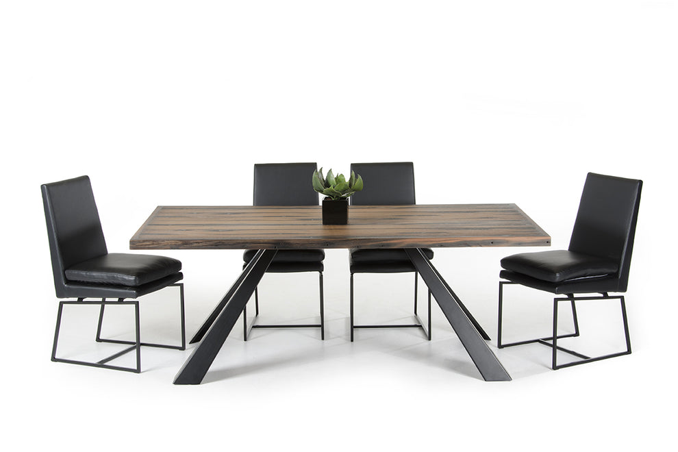 30' Ship Wood And Metal Dining Table By Homeroots | Dining Tables | Modishstore - 2