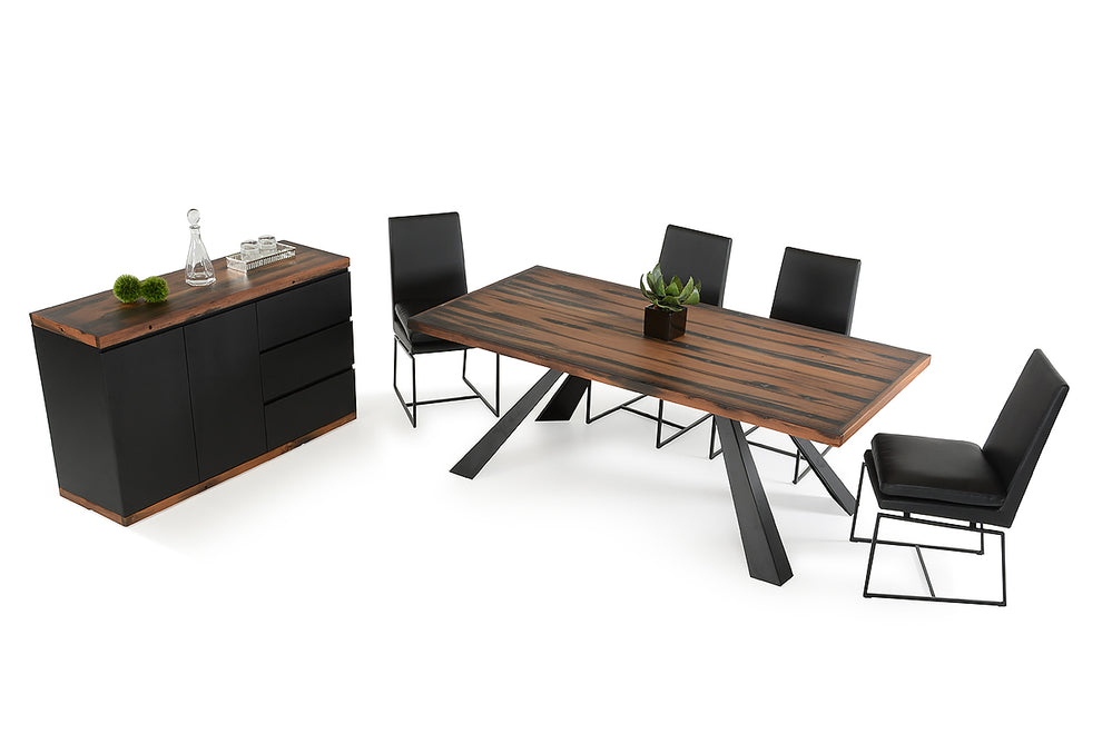 30' Ship Wood And Metal Dining Table By Homeroots | Dining Tables | Modishstore - 3