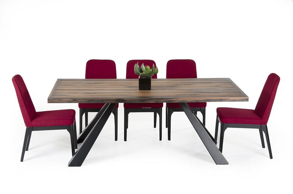 30' Ship Wood And Metal Dining Table By Homeroots | Dining Tables | Modishstore - 4