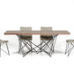 30' Walnut Veneer and Metal Dining Table By Homeroots | Dining Tables | Modishstore