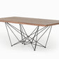 30' Walnut Veneer and Metal Dining Table By Homeroots | Dining Tables | Modishstore - 4