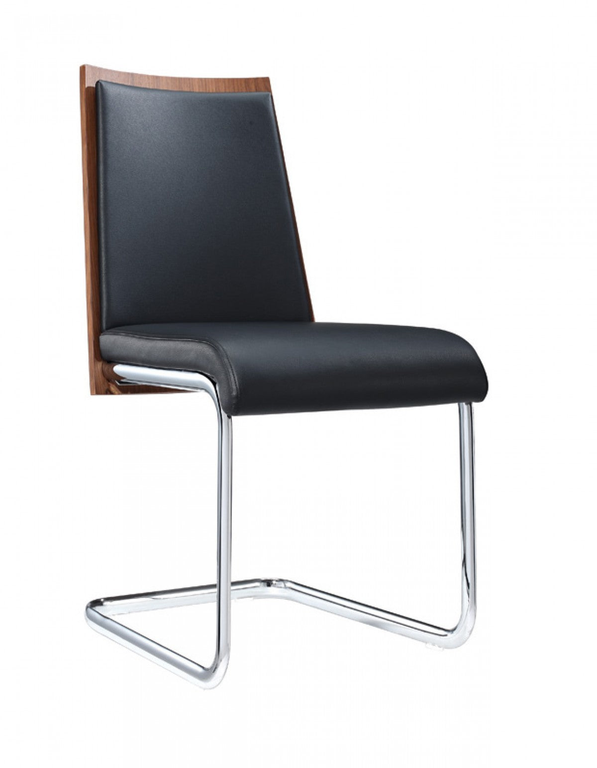 Morgan - Modern Black & Walnut Dining Chair (Set Of 2) By Homeroots | Dining Chairs | Modishstore