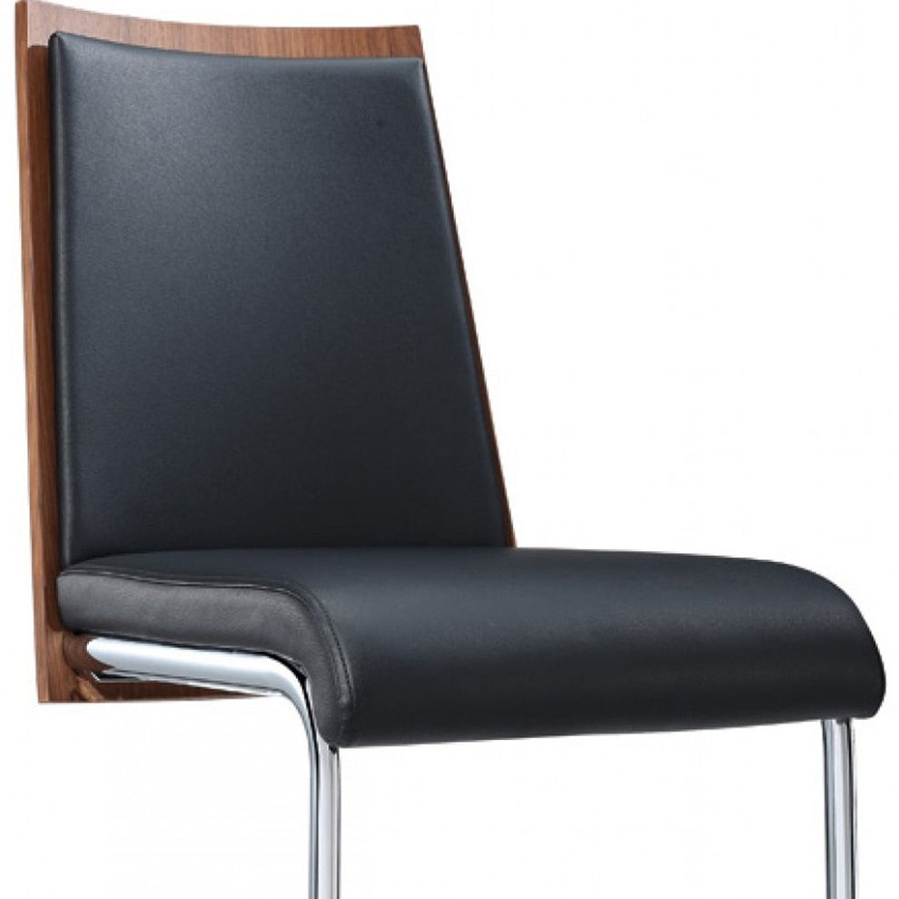 Morgan - Modern Black & Walnut Dining Chair (Set Of 2) By Homeroots | Dining Chairs | Modishstore - 4