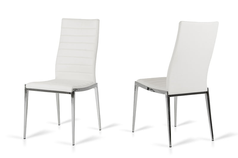 Libby - Modern White Leatherette Dining Chair (Set Of 2) By Homeroots | Dining Chairs | Modishstore