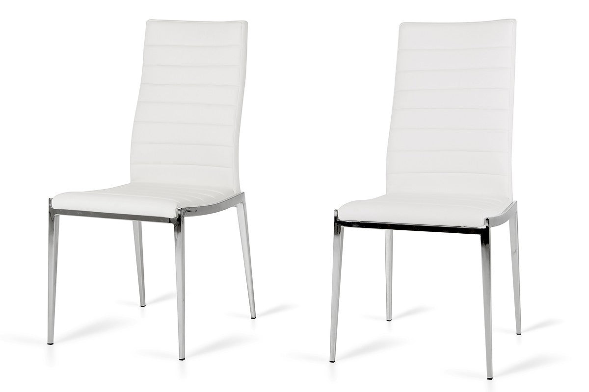 Libby - Modern White Leatherette Dining Chair (Set Of 2) By Homeroots | Dining Chairs | Modishstore - 5
