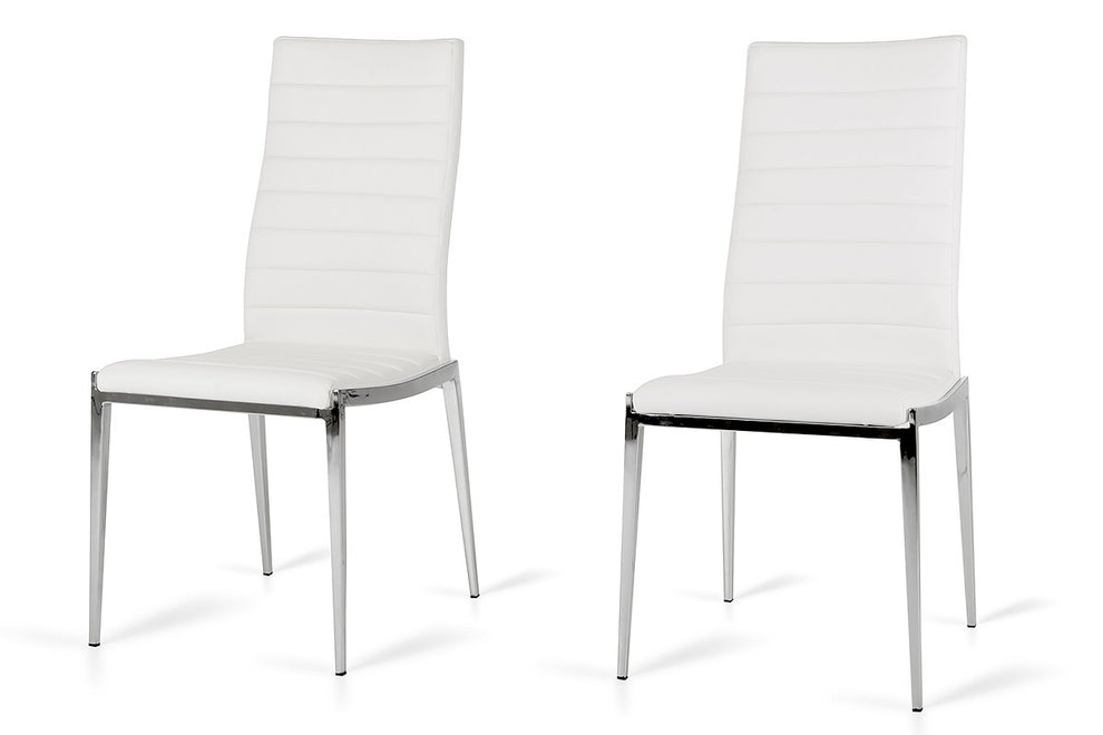 Libby - Modern White Leatherette Dining Chair (Set Of 2) By Homeroots | Dining Chairs | Modishstore - 5