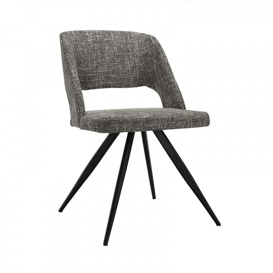 Set Of 2 Modern Grey Fabric Dining Chair With Sleek Black Legs By Homeroots | Dining Chairs | Modishstore