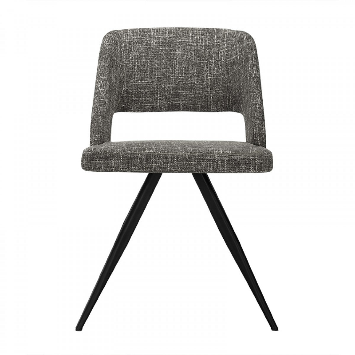 Set Of 2 Modern Grey Fabric Dining Chair With Sleek Black Legs By Homeroots | Dining Chairs | Modishstore - 2