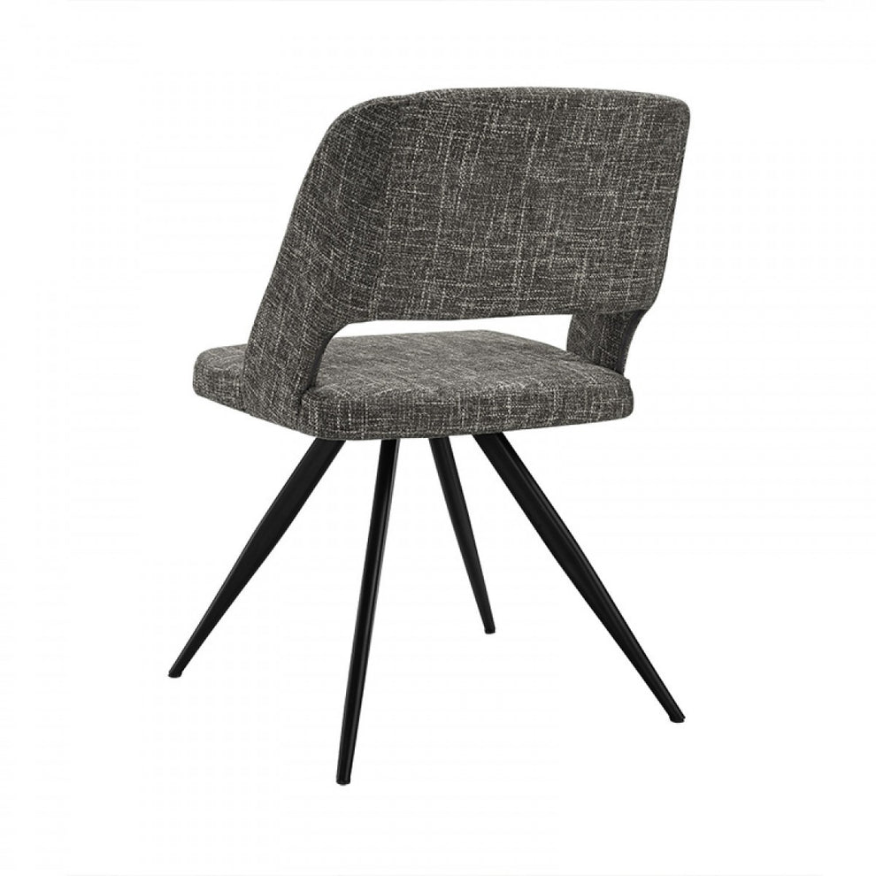 Set Of 2 Modern Grey Fabric Dining Chair With Sleek Black Legs By Homeroots | Dining Chairs | Modishstore - 3