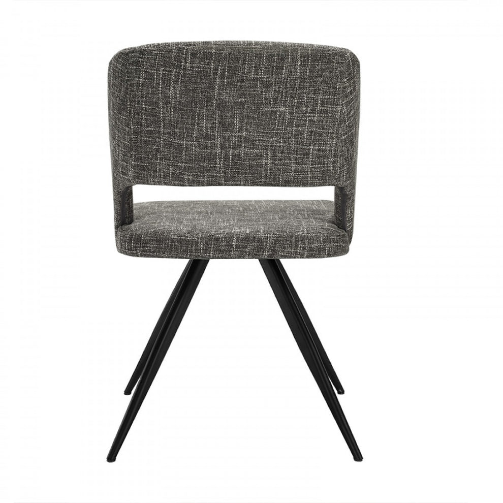 Set Of 2 Modern Grey Fabric Dining Chair With Sleek Black Legs By Homeroots | Dining Chairs | Modishstore - 4
