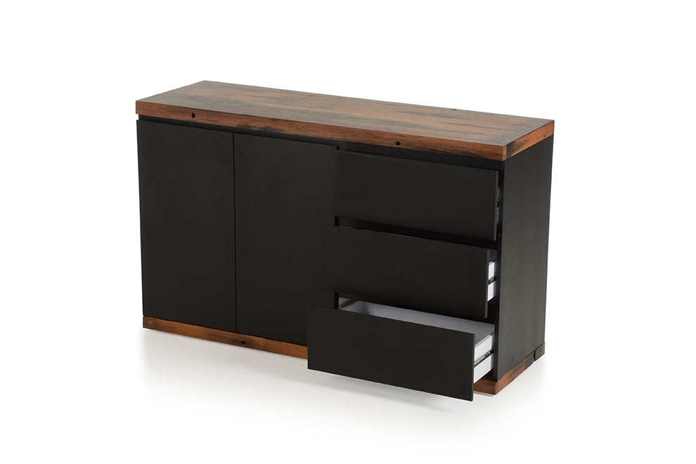 34' Black Mdf And Ship Wood Buffet By Homeroots | Sideboards | Modishstore - 3