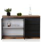 34' Black Mdf And Ship Wood Buffet By Homeroots | Sideboards | Modishstore - 4