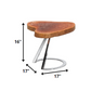 16' Live Edge Wood and Steel End Table By Homeroots | End Tables | Modishstore - 2