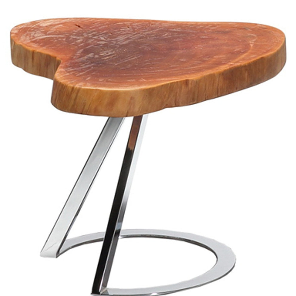 16' Live Edge Wood and Steel End Table By Homeroots | End Tables | Modishstore - 4