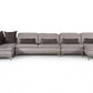39' Grey Fabric Foam Wood and Stainless Steel Sectional Sofa By Homeroots | Sofa Set | Modishstore