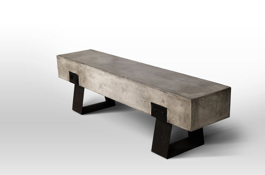18' Concrete and Metal Bench By Homeroots | Benches | Modishstore