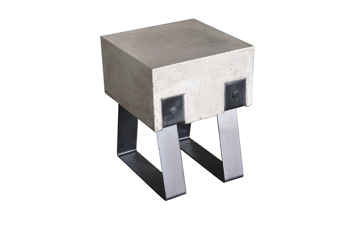 Modern Concrete And Black Stool By Homeroots | Stools | Modishstore