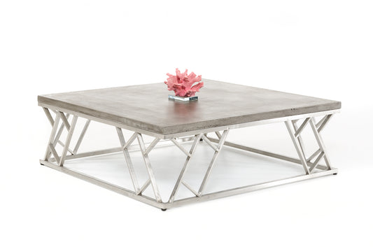 13' Concrete and Steel Coffee Table By Homeroots | Coffee Tables | Modishstore