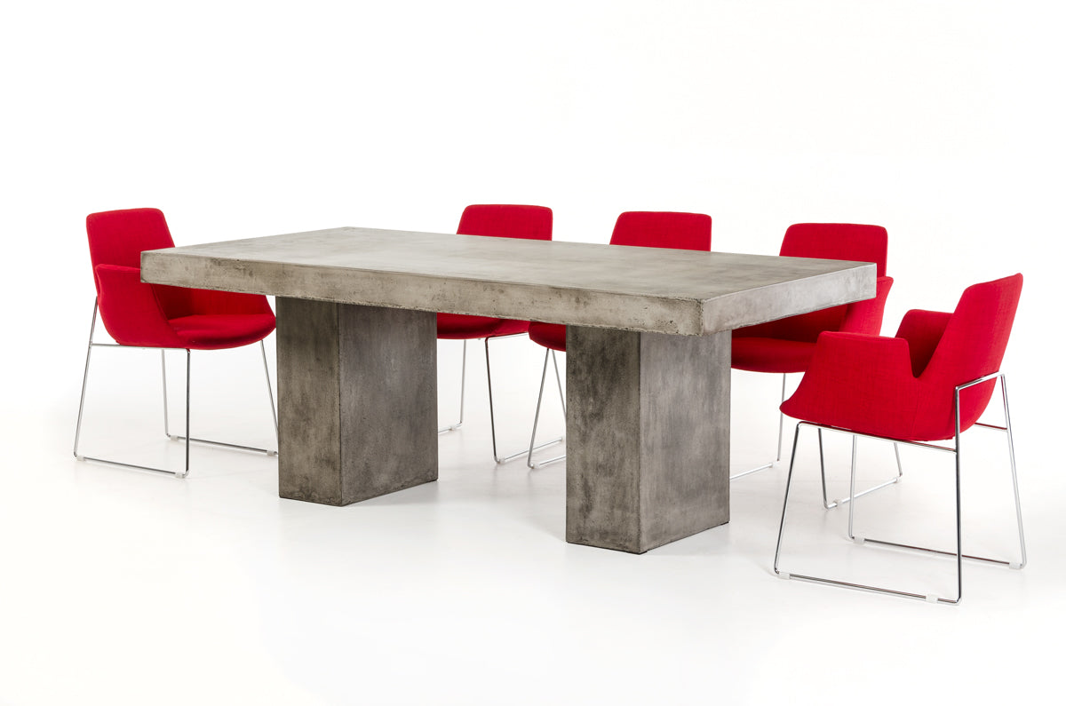Dark Gray Concrete Dining Table By Homeroots | Dining Tables | Modishstore - 2