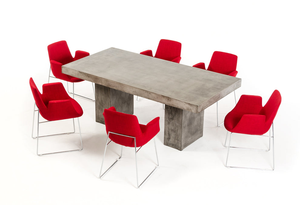 Dark Gray Concrete Dining Table By Homeroots | Dining Tables | Modishstore - 5