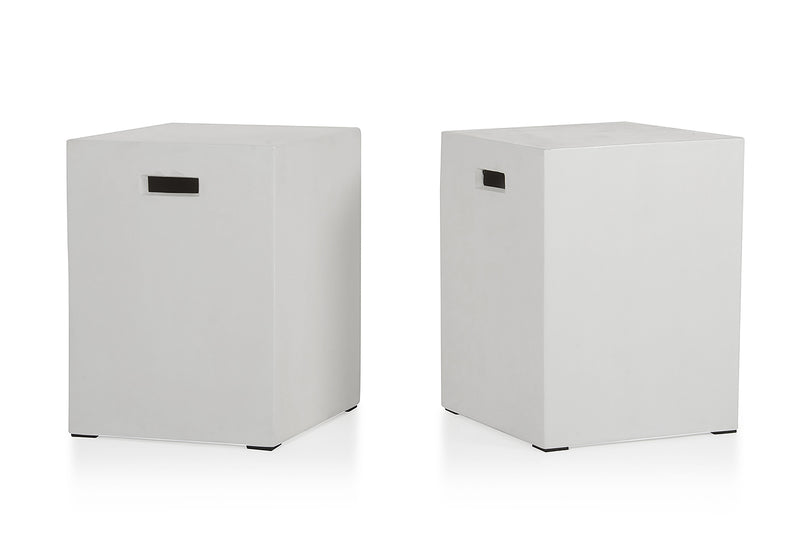 Ivory Concrete Dining Stool By Homeroots | Stools | Modishstore