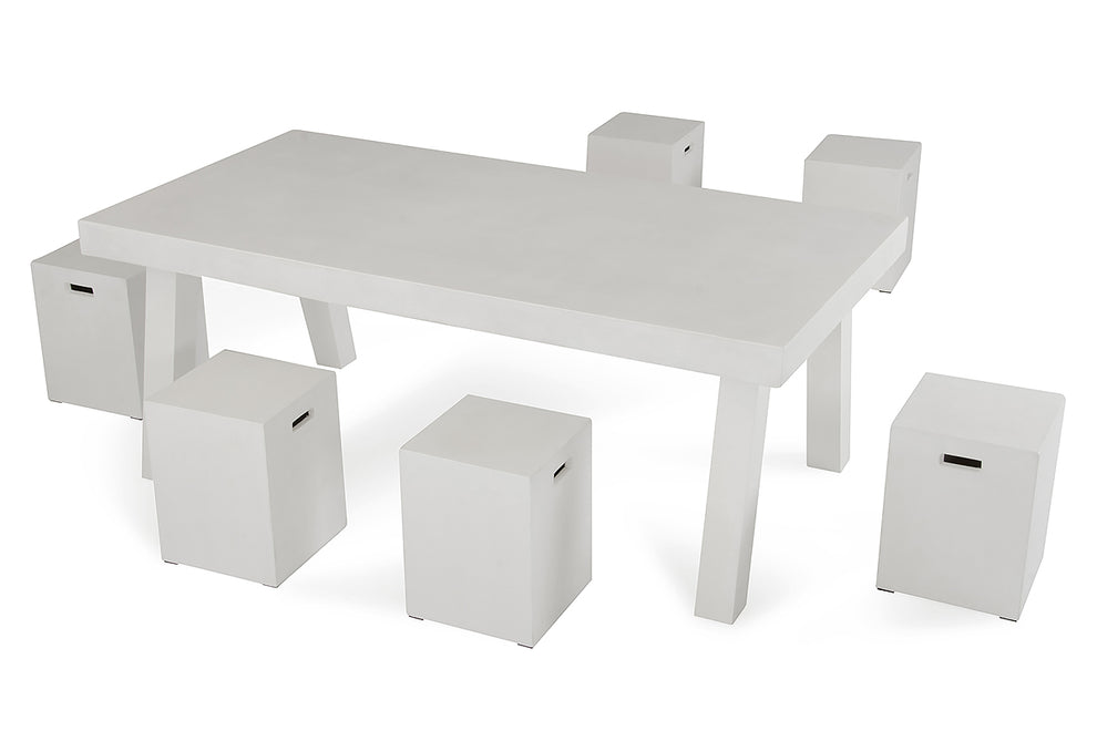 Ivory Concrete Dining Stool By Homeroots | Stools | Modishstore - 5