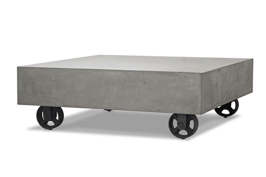 14' Concrete and Metal Coffee Table By Homeroots | Coffee Tables | Modishstore