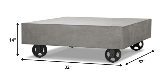 14' Concrete and Metal Coffee Table By Homeroots | Coffee Tables | Modishstore - 2