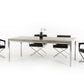 30' Concrete And Stainless Steel Dining Table By Homeroots - 283306 | Dining Tables | Modishstore - 2