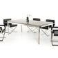 30' Concrete And Stainless Steel Dining Table By Homeroots - 283306 | Dining Tables | Modishstore - 3