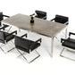 30' Concrete And Stainless Steel Dining Table By Homeroots - 283306 | Dining Tables | Modishstore - 4